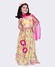 Twisha Georgette Sleeveless Floral Printed Lace & Tassels Embellished Lehenga Choli With Dupatta Set - Yellow