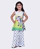 Twisha Woven Sleeveless Zebra Printed Kurti & Sharara Set - White Lime & Green