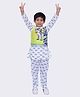 Twisha Cotton Woven Full Sleeves Zebra Printed Kurta & Pyjama With Jacket Set - White & Lime Green