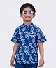 Twisha Cotton Woven Shirt Half Sleeves Bunny Printed Shirt - Indigo