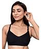 Inner Sense Organic Cotton Sleeveless Solid Antimicrobial Soft Feeding Bra - Black