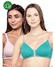 Inner Sense Organic Cotton Pack Of 2 Solid Antimicrobial Soft Feeding Bras - Multi Colour