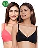 Inner Sense Organic Cotton Pack Of 2 Solid Antimicrobial Soft Feeding Bras - Multi Colour