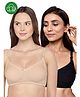 Inner Sense Organic Cotton Pack Of 2 Solid Antimicrobial Soft Feeding Bras - Multi Colour
