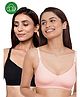 Inner Sense Organic Cotton Pack Of 2 Solid Antimicrobial Soft Feeding Bras - Multi Colour