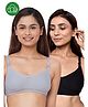 Inner Sense Organic Cotton Pack Of 2 Solid Antimicrobial Soft Feeding Bras - Multi Colour