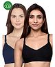 Inner Sense Organic Cotton Pack Of 2 Solid Antimicrobial Soft Feeding Bras - Multi Colour