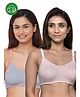 Inner Sense Organic Cotton Pack Of 2 Solid Antimicrobial Soft Feeding Bras - Multi Colour