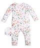 My Milestones Full Sleeves Floral Printed Romper - Off White
