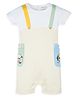My Milestones Half Sleeves Sheep & Dog Printed Romper - White & Ecru