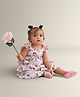 My Milestones 100% Cotton Sleeveless Floral Printed Layered Dress - White