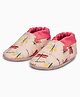 Elves the Shoemakers Dragonfly Designed Booties - Pink