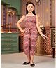 Aarika Cotton Woven Sleeveless Floral Printed Crop Top & Coordinating Capri Pants - Rust Orange