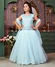 Aarika Net Sleeveless Mirror Work Embelished & Embroidered Lehenga Choli With Dupatta - Turquoise