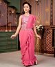 Aarika Georgette Sleeveless Floral Embroidered & Sequins Embellished Lehenga Choli With Attached Dupatta & Belt Set - Pink