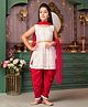 Aarika Sleeveless Geometric Printed Kurta Salwar & Dupatta Set - Maroon & White