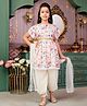 Aarika Georgette Half Sleeves Floral Printed Kurta  Salwar With Dupatta Set - Pink & Cream