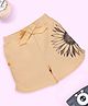 Kiddopanti Cotton Floral Printed & Bow Applique Detailed Shorts - Beige