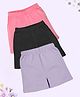 Kiddopanti Cotton Lycra Pack Of 3 Solid Cycling Shorts - Multi Colour