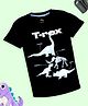 Kiddopanti Cotton Half Sleeves Dinosaur Printed Tee - Black