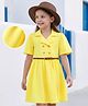 Hola Bonita Knit Half Sleeves Collared Solid Color Dress - Yellow