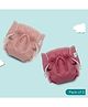 A Toddler Thing Dry Feel Ultra Nappies 2.0 | 100% Cotton & Reusable | Double Gussets for Leak Protection | Peachy Mauve 6-12m | Pack of 2