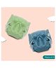 A Toddler Thing Dry Feel Ultra Nappies 2.0 | 100% Cotton & Reusable | Double Gussets for Leak Protection | Minty Sky 0-3m | Pack of 2