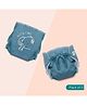 A Toddler Thing Dry Feel Ultra Nappies 2.0 | 100% Cotton & Reusable | Double Gussets for Leak Protection | Jumbo Sky 3-6m | Pack of 2