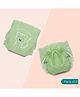 A Toddler Thing Dry Feel Ultra Nappies 2.0 | 100% Cotton & Reusable | Double Gussets for Leak Protection | Minty Roar 3-6m | Pack of 2