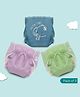 A Toddler Thing Dry Feel Ultra Nappies 2.0 | 100% Cotton & Reusable | Double Gussets for Leak Protection | Mint to B Lilac 0-3m | Pack of 3