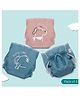 A Toddler Thing Dry Feel Ultra Nappies 2.0 | 100% Cotton & Reusable | Double Gussets for Leak Protection | Peach Meets Blue 0-3m | Pack of 3