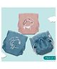 A Toddler Thing Dry Feel Ultra Nappies 2.0 | 100% Cotton & Reusable | Double Gussets for Leak Protection | Peach Meets Blue 3-6m | Pack of 3