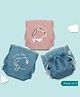 A Toddler Thing Dry Feel Ultra Nappies 2.0 | 100% Cotton & Reusable | Double Gussets for Leak Protection | Peach Meets Blue 6-12m | Pack of 3