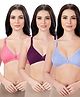 Bella Mama Cotton Elastane Knit Maternity Non Wired Nursing Bra Pack of 3 (Colour May Vary)