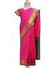 Bhartiya Paridhan Silk Saree with Half Sleeves Blouse & Zari Embroidery - Pink