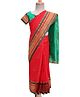 Bhartiya Paridhan Silk Saree with Half Sleeves Blouse & Zari Embroidery - Red