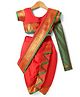 Bhartiya Paridhan Silk Nauvari Saree with Half Sleeves Zari Blouse - Dark Red