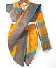 Bhartiya Paridhan Silk Kashta Saree with Half Sleeves Blouse - Yellow