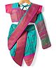 Bhartiya Paridhan Silk Kashta Saree with Half Sleeves Blouse - Fuchia