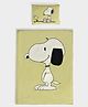 Mi Arcus Peanuts Snoopy Quilt & Matching Double-Sided Printed Pillow  Ultra-Soft Fabric, Green, Ideal for Kids Aged 1 to 3 Years