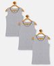 Kiddopanti Pack Of 3 Cotton Sleeveless Solid Vests - Grey Melange