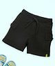 Kiddopanti Cotton Solid Cargo Shorts - Black