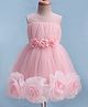 Mark & Mia Woven Sleeveless Party Dress With Floral Applique & Corsage - Pink