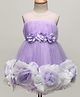 Mark & Mia Woven Sleeveless Party Dress With Floral Applique & Corsage - Purple