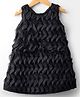 Mark & Mia Woven Sleeveless Solid Party Dress With Ruffle Detailing - Black