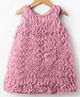 Mark & Mia Woven Sleeveless Solid Party Dress With Ruffle Detailing - Pink