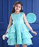 Mark & Mia Woven Sleeveless Party Dress with Floral Applique & Embroidery - Sea Green