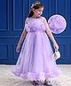 Mark & Mia Woven Sleeveless Party Dress With Floral Corsage & Ruffle Detailing - Lilac