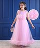 Mark & Mia Woven Sleeveless Party Dress With Floral Corsage & Ruffle Detailing - Pink