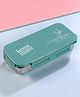 SKI Plastoware Nourish Single Wall Steel Lunch Box With Round Steel container & Steel Spoon 550 ml -Mint  Green (Print May Vary)
